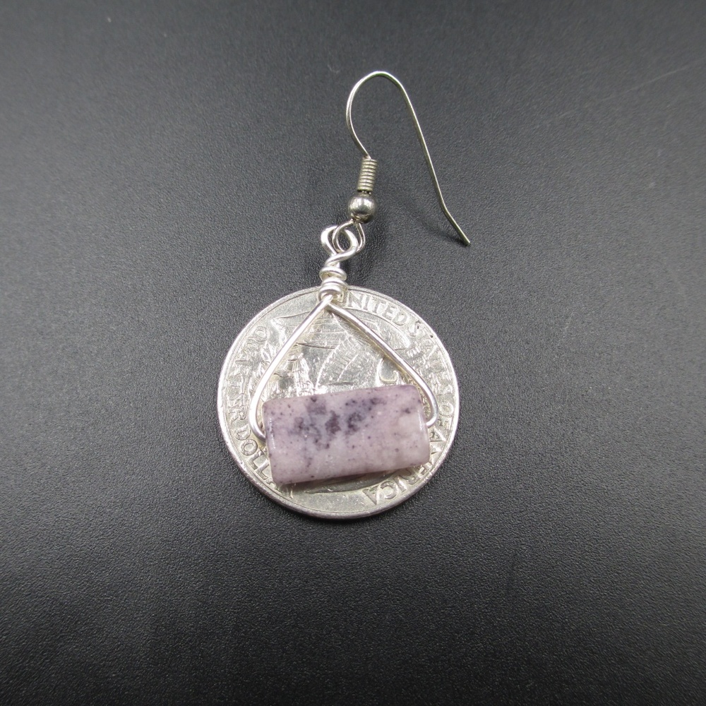 Vintage Handmade Genuine Purple Stone Earrings - Picture 3 of 3